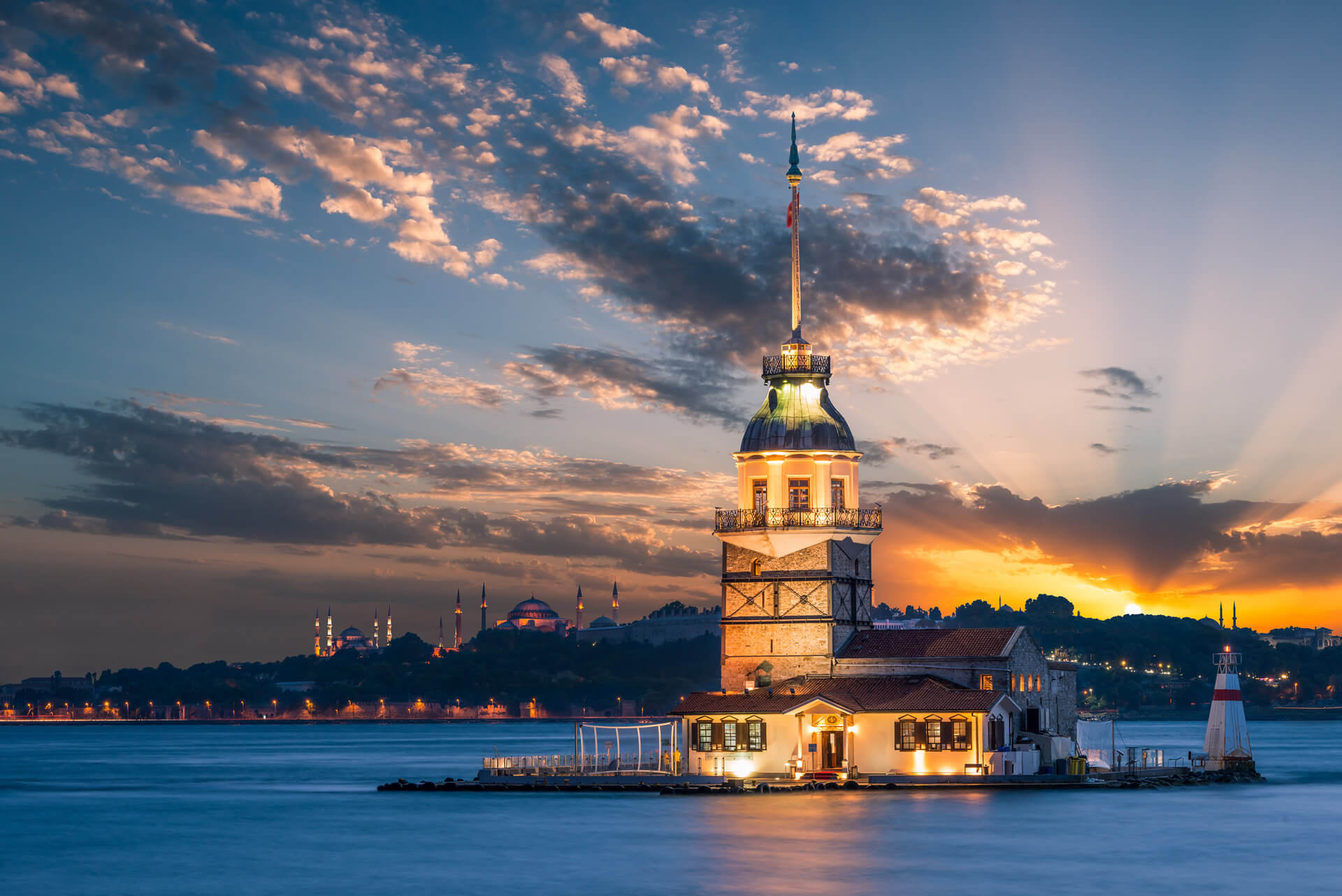 Maiden's Tower Early Evening Istanbul